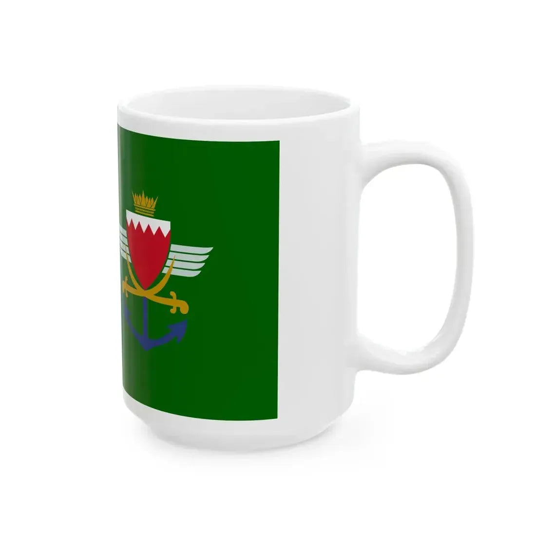 Flag of the Bahrain Defence Force (Bahrain) White Coffee Mug - Go Mug Yourself