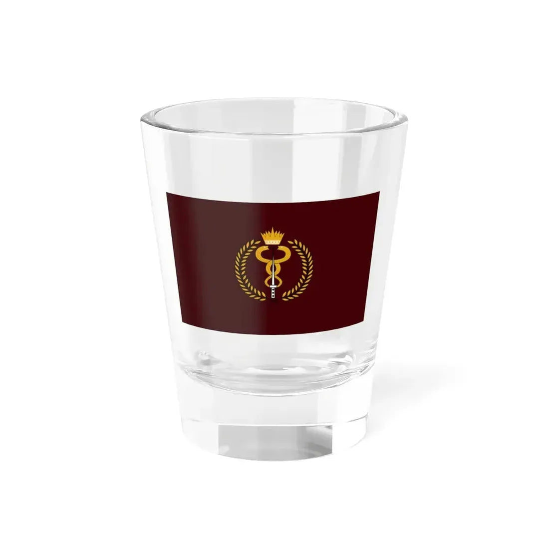 Flag of the Bahrain Defence Force Royal Medical Services (Bahrain) Shot Glass 1.5oz 1.5oz - Go Mug Yourself