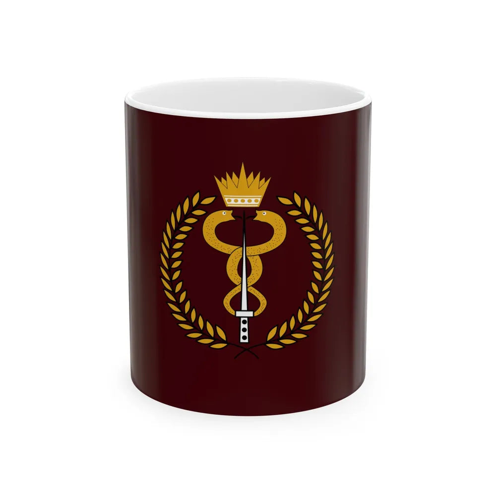 Flag of the Bahrain Defence Force Royal Medical Services (Bahrain) White Coffee Mug 11oz - Go Mug Yourself