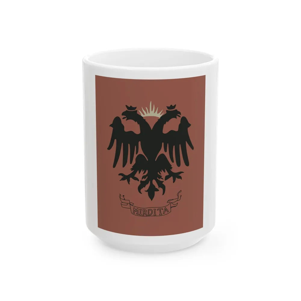 Flag of the Bajrak of Kashnjeti 1878 (Albania) White Coffee Mug 15oz - Go Mug Yourself
