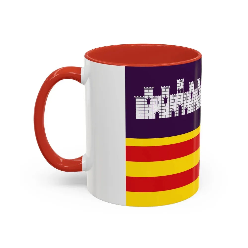 Flag of the Balearic Islands Spain - Accent Coffee Mug - Go Mug Yourself
