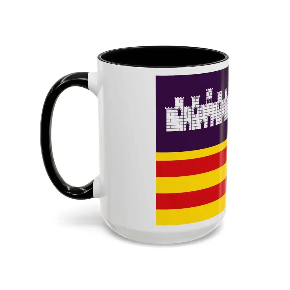 Flag of the Balearic Islands Spain - Accent Coffee Mug - Go Mug Yourself