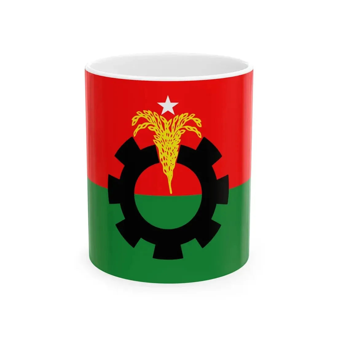 Flag of the Bangladesh Nationalist Party (Bangladesh) White Coffee Mug 11oz - Go Mug Yourself