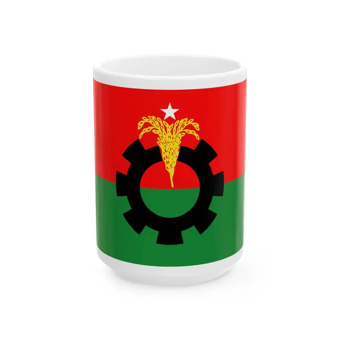 Flag of the Bangladesh Nationalist Party (Bangladesh) White Coffee Mug 15oz - Go Mug Yourself