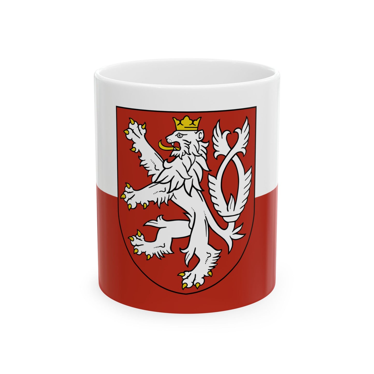 Flag of the Bohemian Coat of Arms (Czech Republic) White Coffee Mug-11oz-Go Mug Yourself