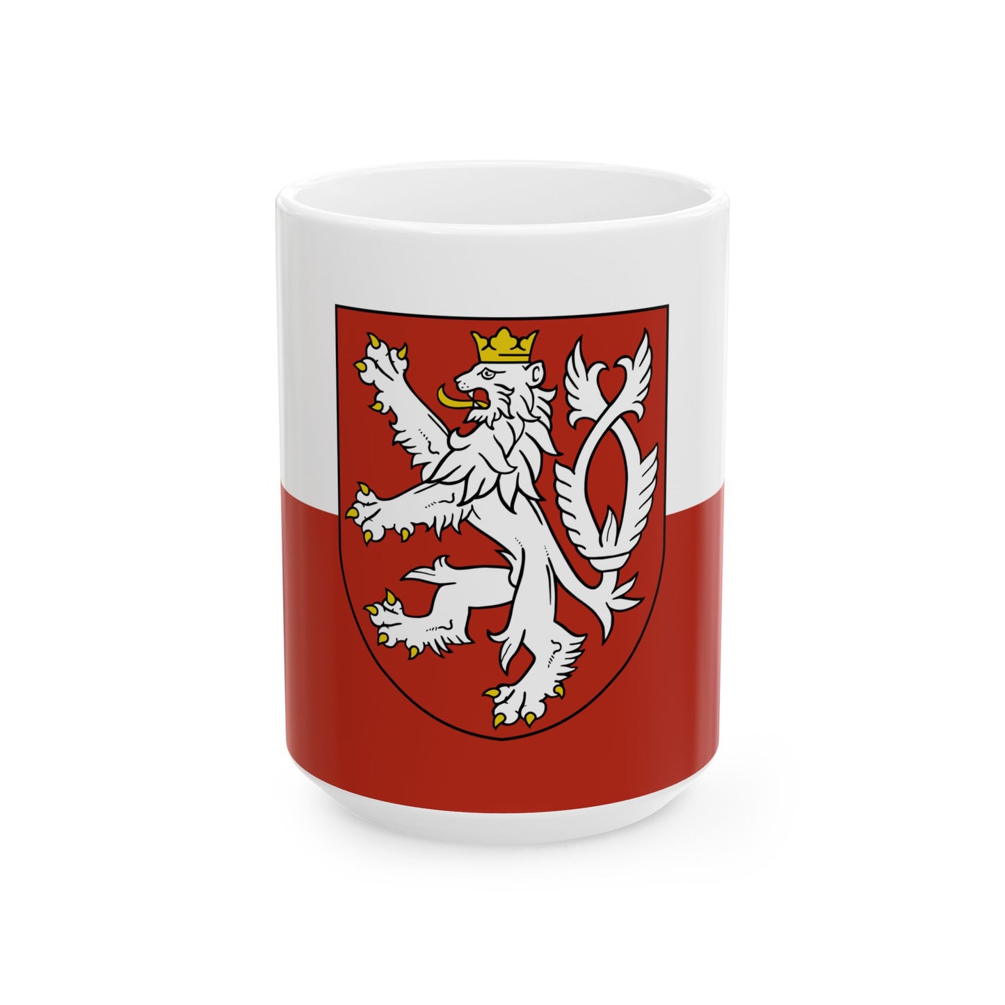 Flag of the Bohemian Coat of Arms (Czech Republic) White Coffee Mug-15oz-Go Mug Yourself