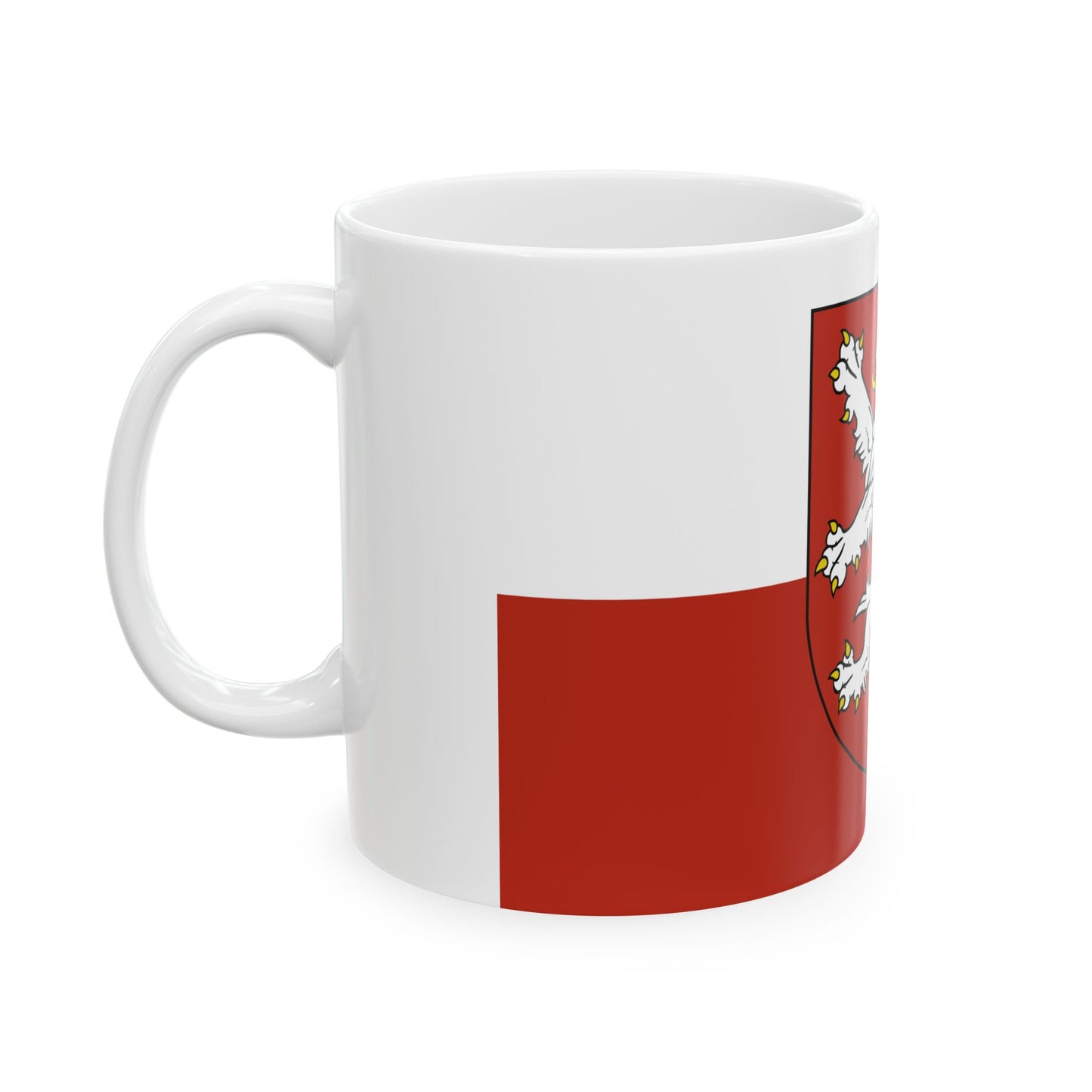 Flag of the Bohemian Coat of Arms (Czech Republic) White Coffee Mug-Go Mug Yourself