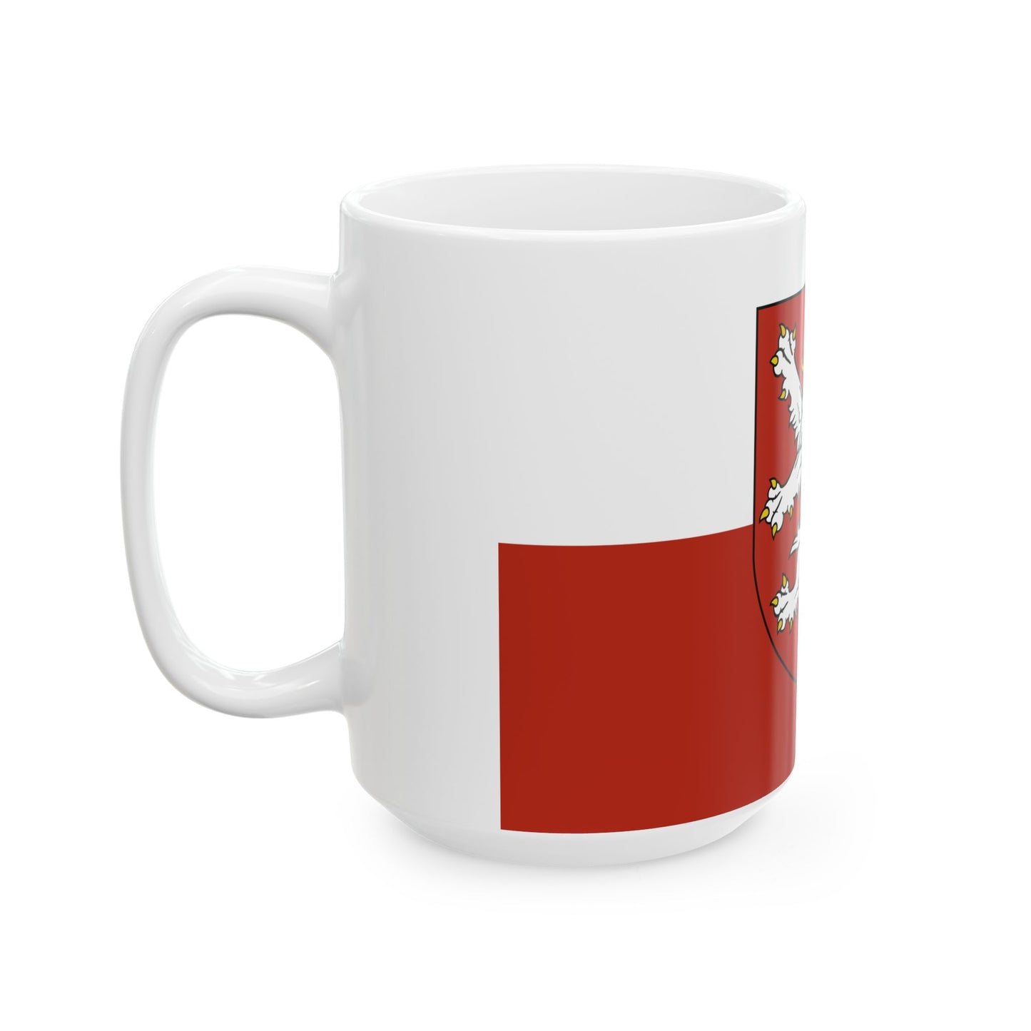 Flag of the Bohemian Coat of Arms (Czech Republic) White Coffee Mug-Go Mug Yourself