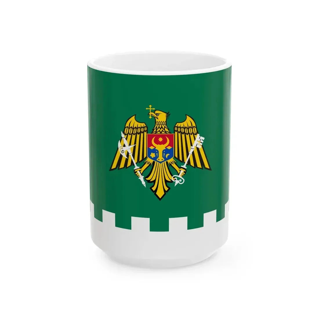 Flag of the Border Guard of Moldova (Moldova) White Coffee Mug 15oz - Go Mug Yourself