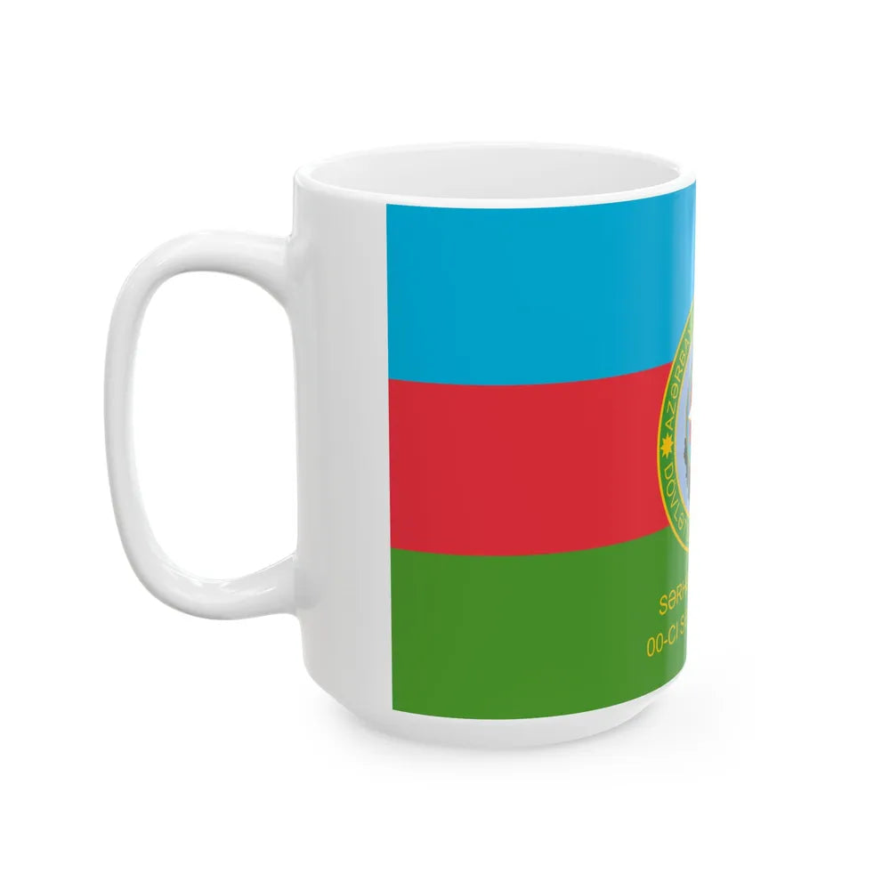 Flag of the Border Regiments Reverse (Azerbaijan) White Coffee Mug - Go Mug Yourself