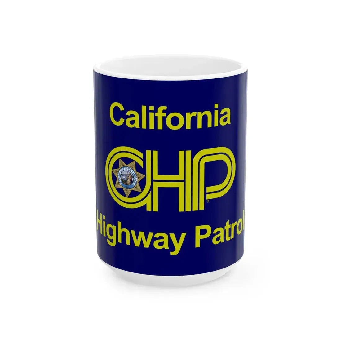 Flag of the California Highway Patrol (United States) White Coffee Mug 15oz - Go Mug Yourself