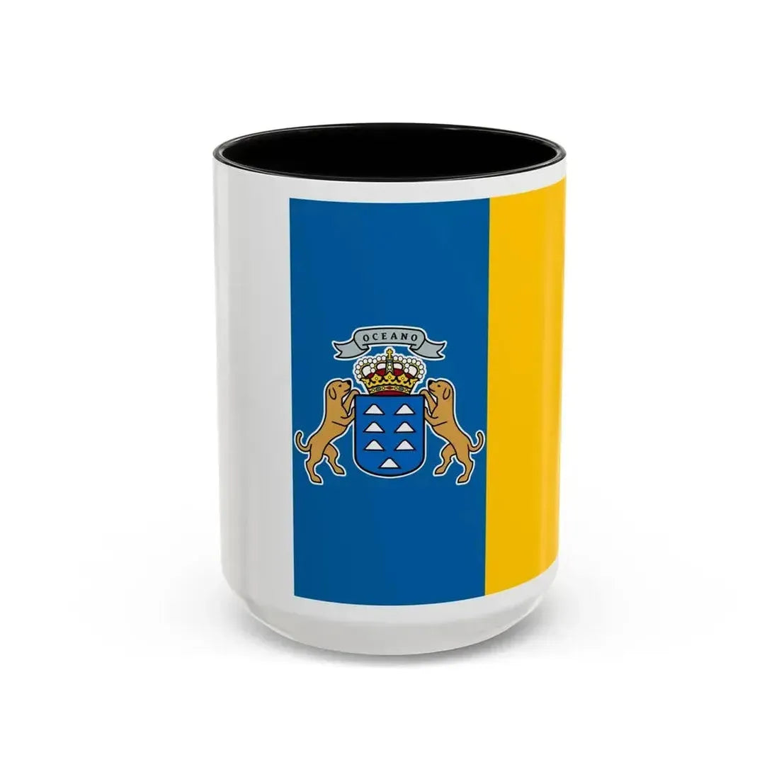 Flag of the Canary Islands Spain - Accent Coffee Mug 15oz Black - Go Mug Yourself