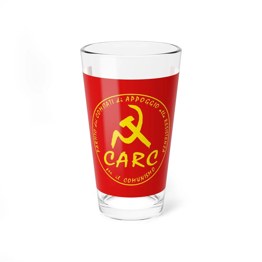 Flag of the CARC Party (Italy) Pint Glass 16oz 16oz - Go Mug Yourself