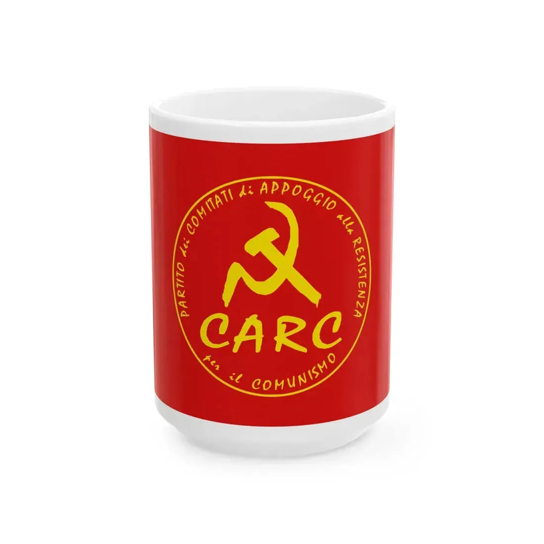 Flag of the CARC Party (Italy) White Coffee Mug 15oz - Go Mug Yourself