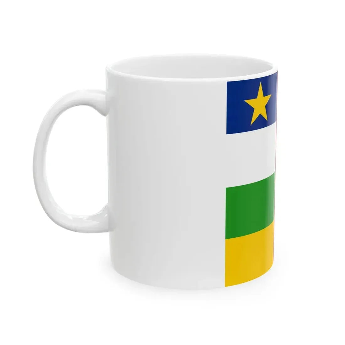 Flag of the Central African Republic 1-1 (Central African Republic) White Coffee Mug - Go Mug Yourself