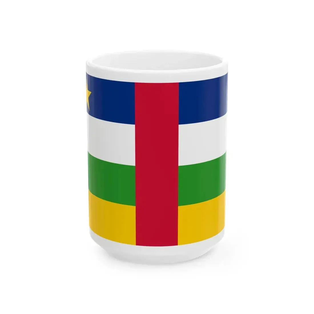 Flag of the Central African Republic 3-5 (Central African Republic) White Coffee Mug 15oz - Go Mug Yourself