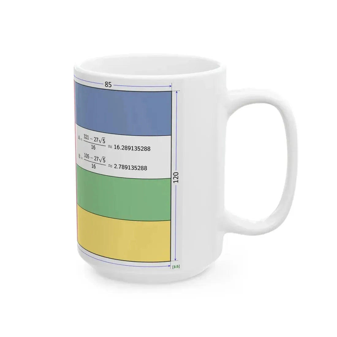 Flag of the Central African Republic 3-5 construction sheet (Central African Republic) White Coffee Mug - Go Mug Yourself