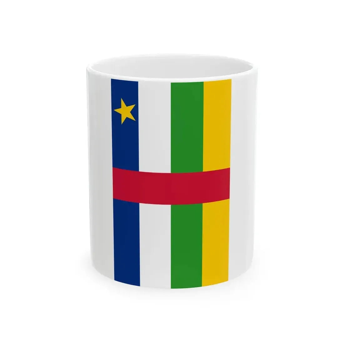 Flag of the Central African Republic 3-5 vertical (Central African Republic) White Coffee Mug 11oz - Go Mug Yourself