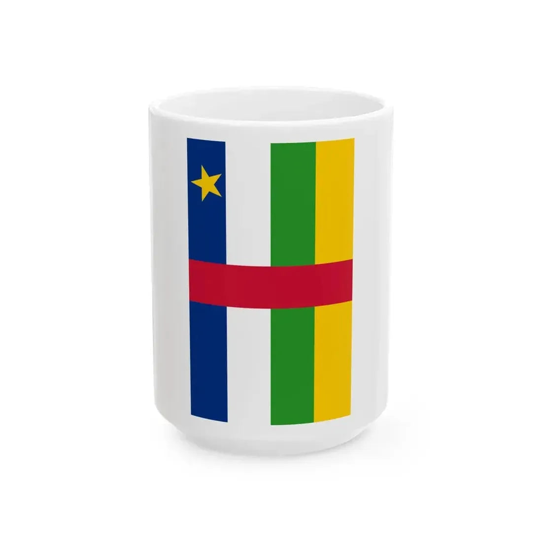 Flag of the Central African Republic 3-5 vertical (Central African Republic) White Coffee Mug 15oz - Go Mug Yourself