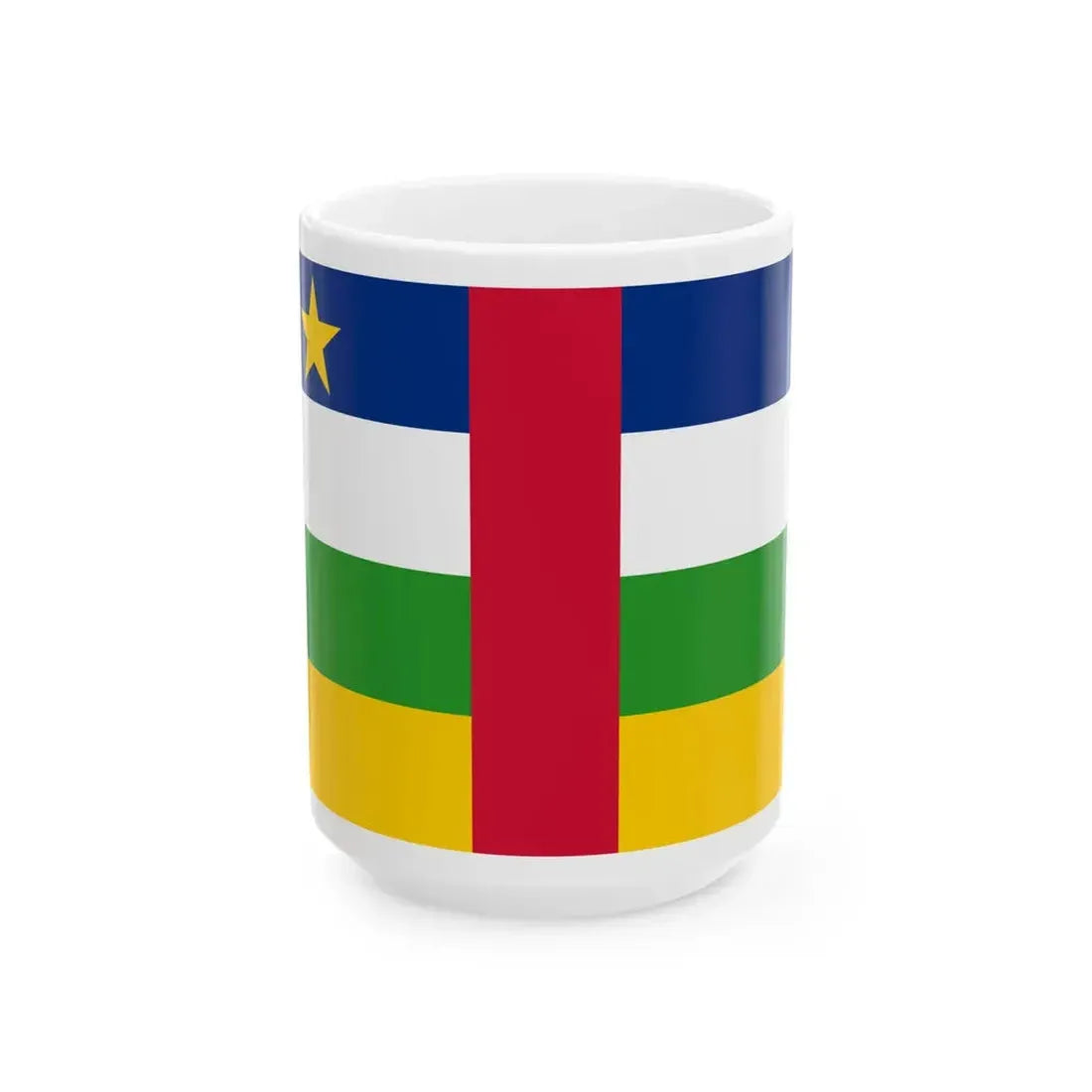 Flag of the Central African Republic (Central African Republic) White Coffee Mug 15oz - Go Mug Yourself