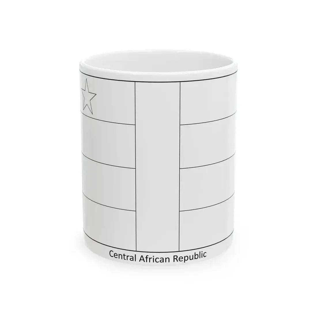 Flag of the Central African Republic colouring page (Central African Republic) White Coffee Mug 11oz - Go Mug Yourself