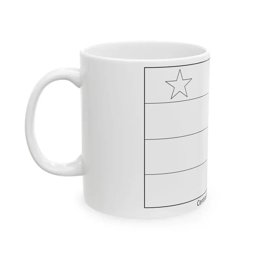 Flag of the Central African Republic colouring page (Central African Republic) White Coffee Mug - Go Mug Yourself