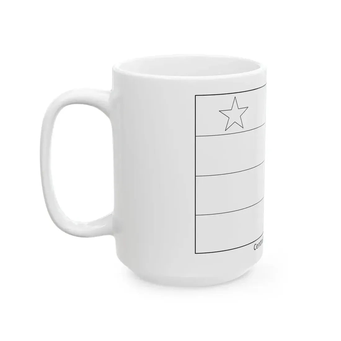 Flag of the Central African Republic colouring page (Central African Republic) White Coffee Mug - Go Mug Yourself