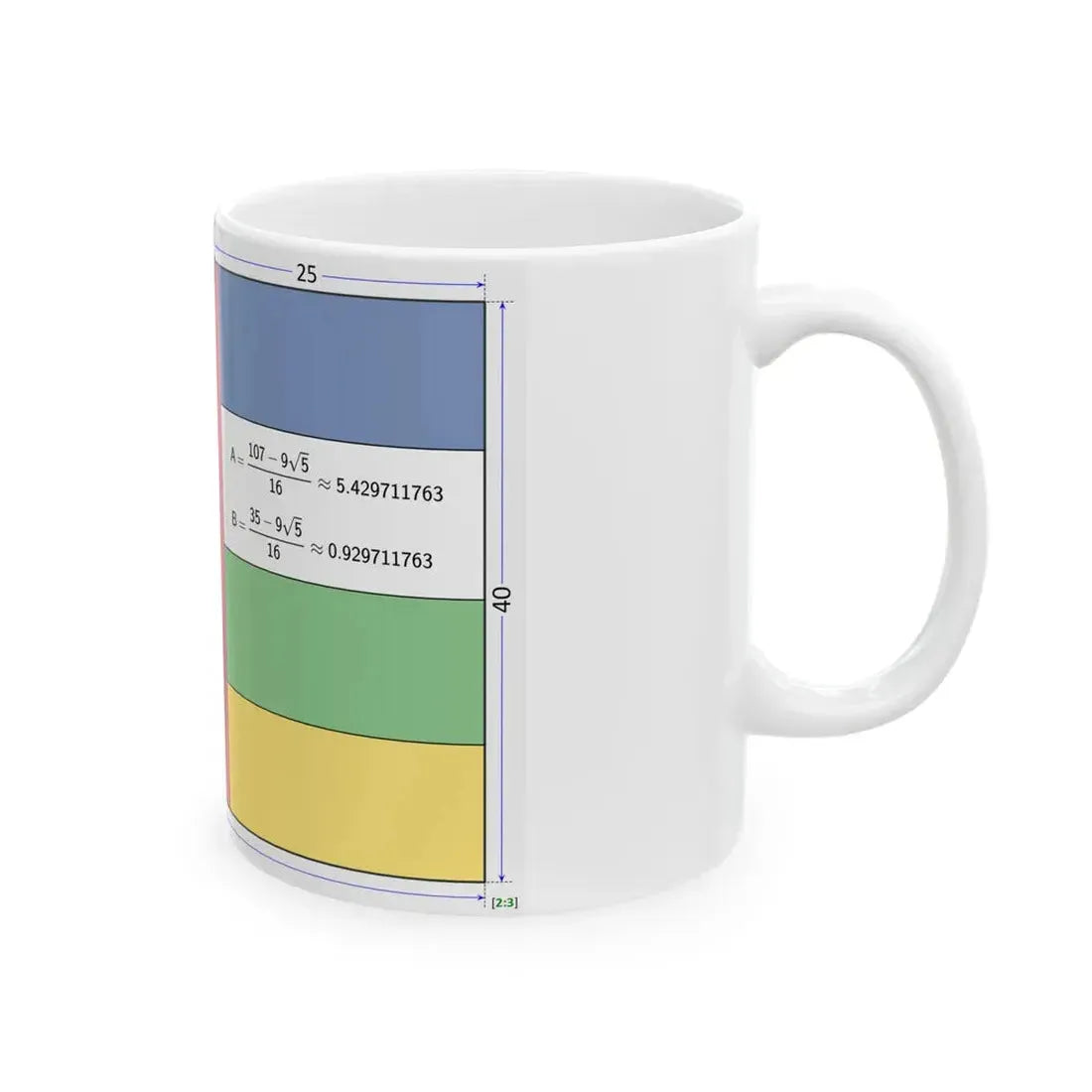 Flag of the Central African Republic construction sheet (Central African Republic) White Coffee Mug - Go Mug Yourself