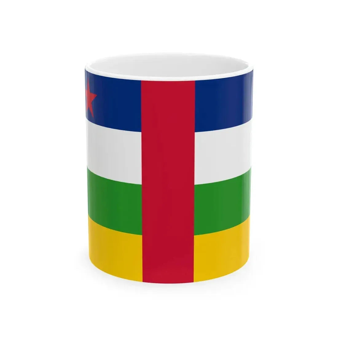 Flag of the Central African Republic red star (Central African Republic) White Coffee Mug 11oz - Go Mug Yourself