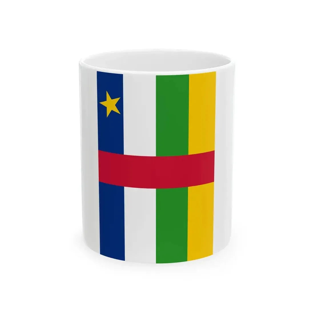 Flag of the Central African Republic vertical (Central African Republic) White Coffee Mug 11oz - Go Mug Yourself