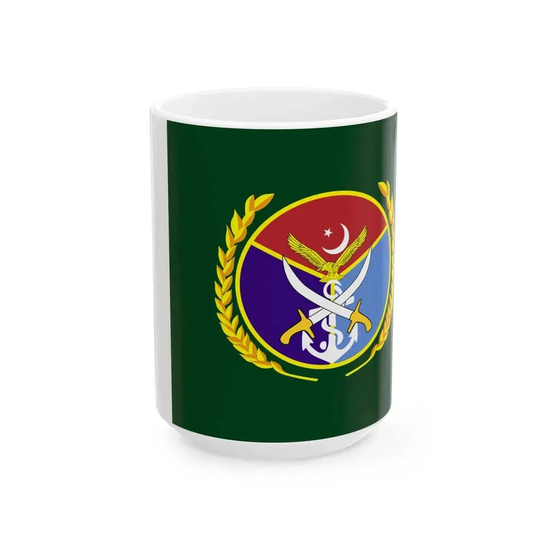 Flag of the Chairman Joint Chiefs of Staff Committee (Pakistan) White Coffee Mug 15oz - Go Mug Yourself