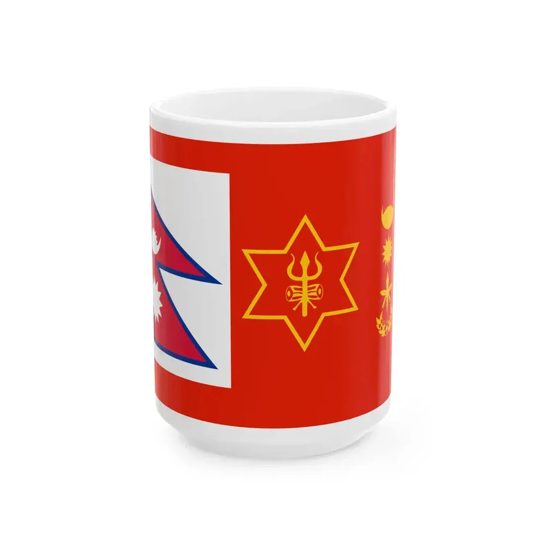Flag of the Chief of Army Staff of Nepali Army (Nepal) White Coffee Mug 15oz - Go Mug Yourself