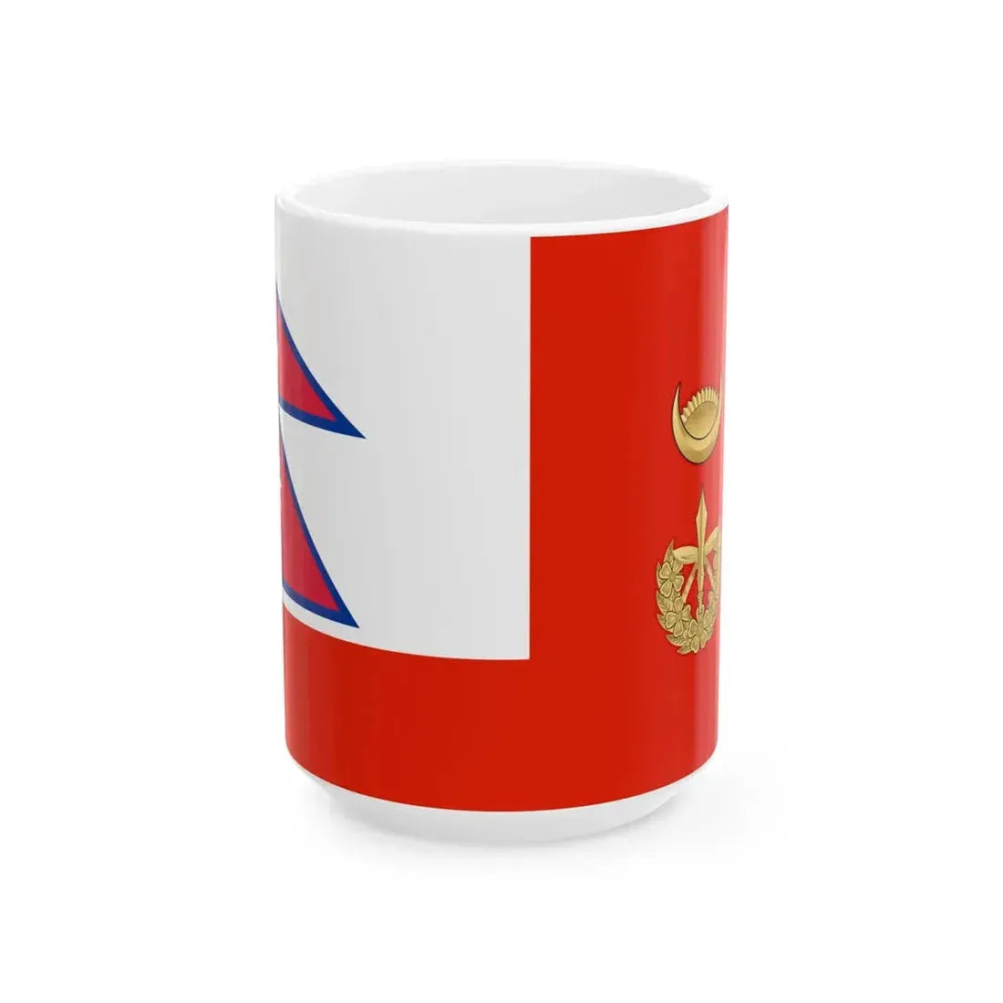 Flag of the Chief of Army Staff of Nepali Army until 2008 (Nepal) White Coffee Mug 15oz - Go Mug Yourself