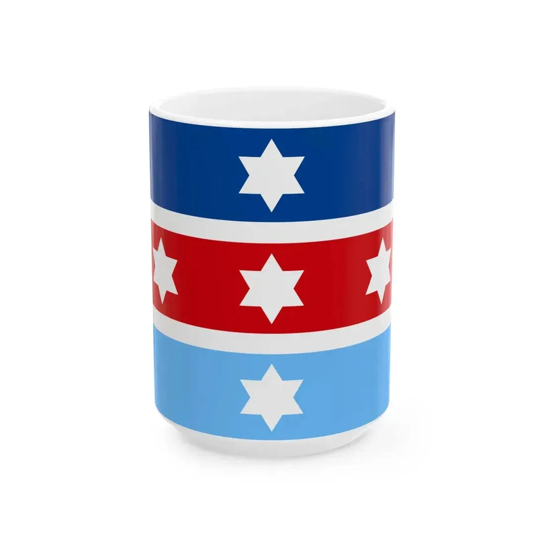 Flag of the Chief of the Hellenic National Defence General Staff Army variant (Greece) White Coffee Mug 15oz - Go Mug Yourself