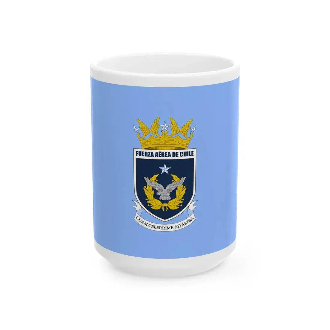 Flag of the Chilean Air Force (Chile) White Coffee Mug 15oz - Go Mug Yourself