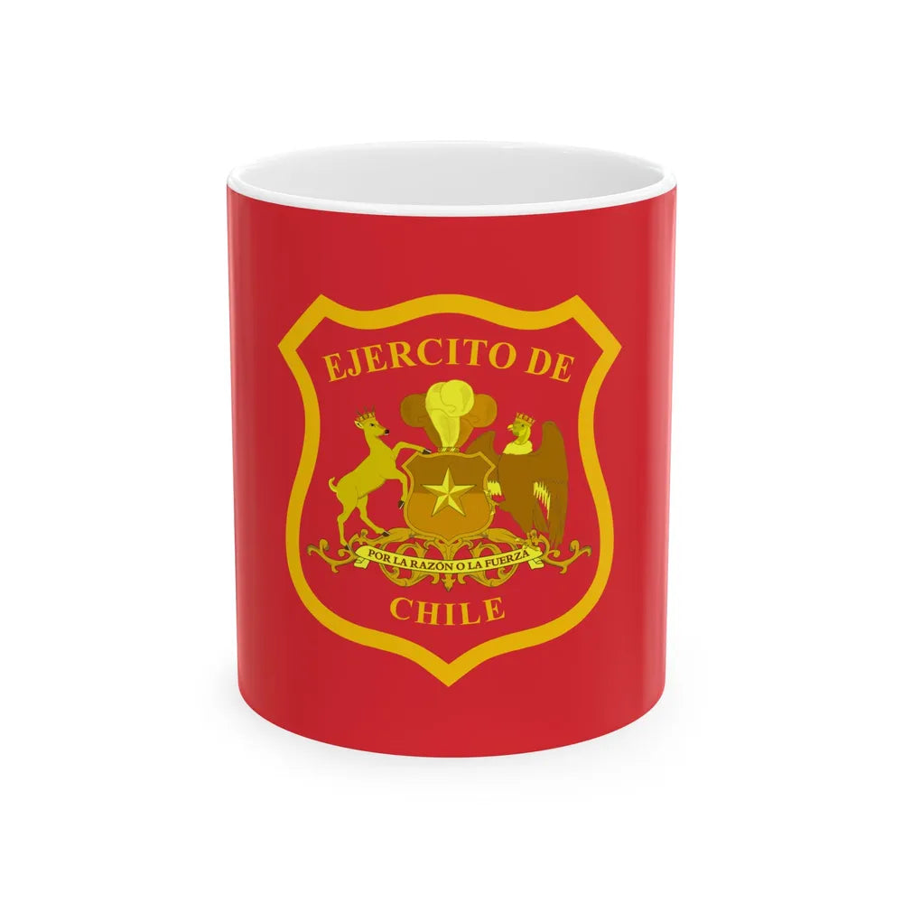 Flag of the Chilean Army (Chile) White Coffee Mug 11oz - Go Mug Yourself