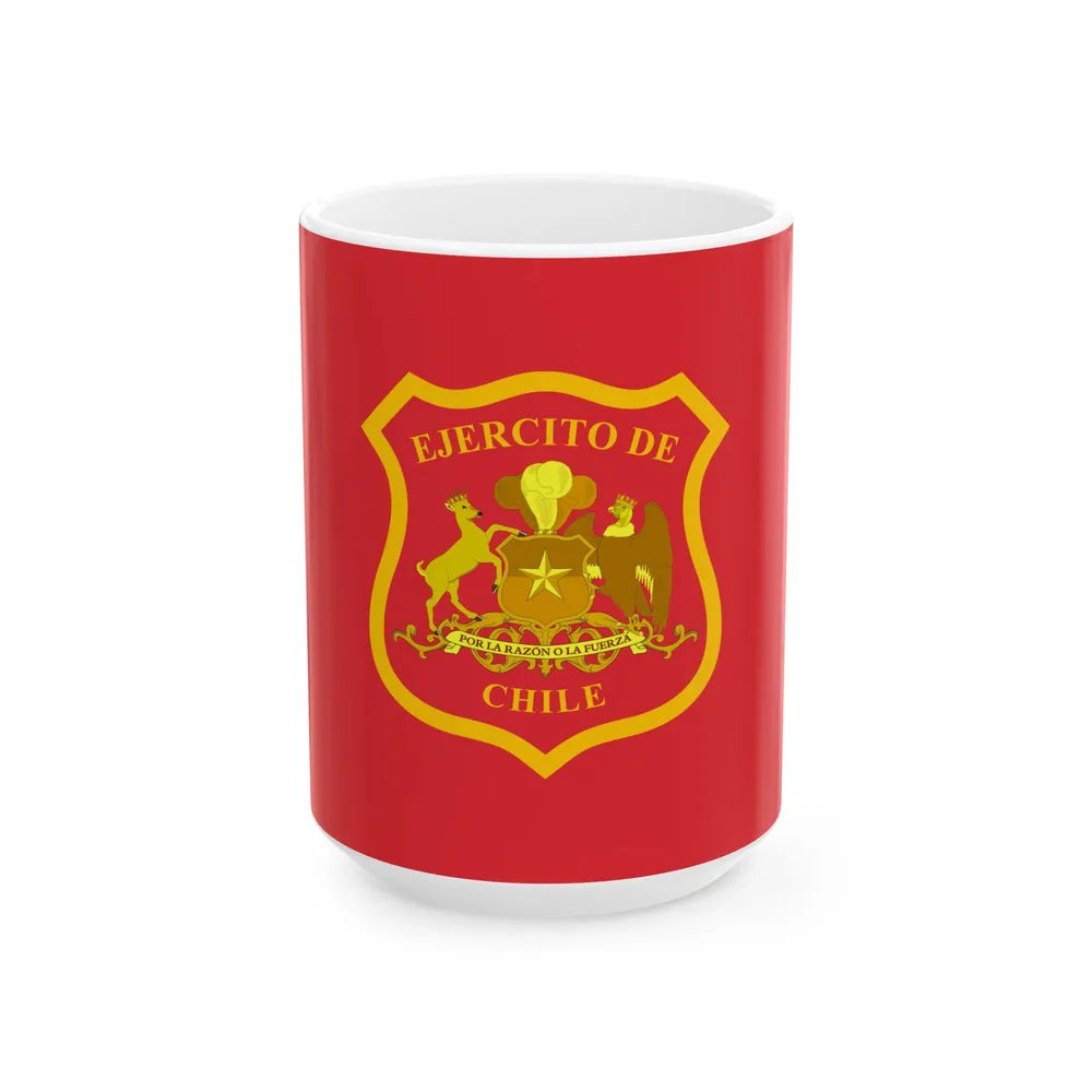 Flag of the Chilean Army (Chile) White Coffee Mug 15oz - Go Mug Yourself