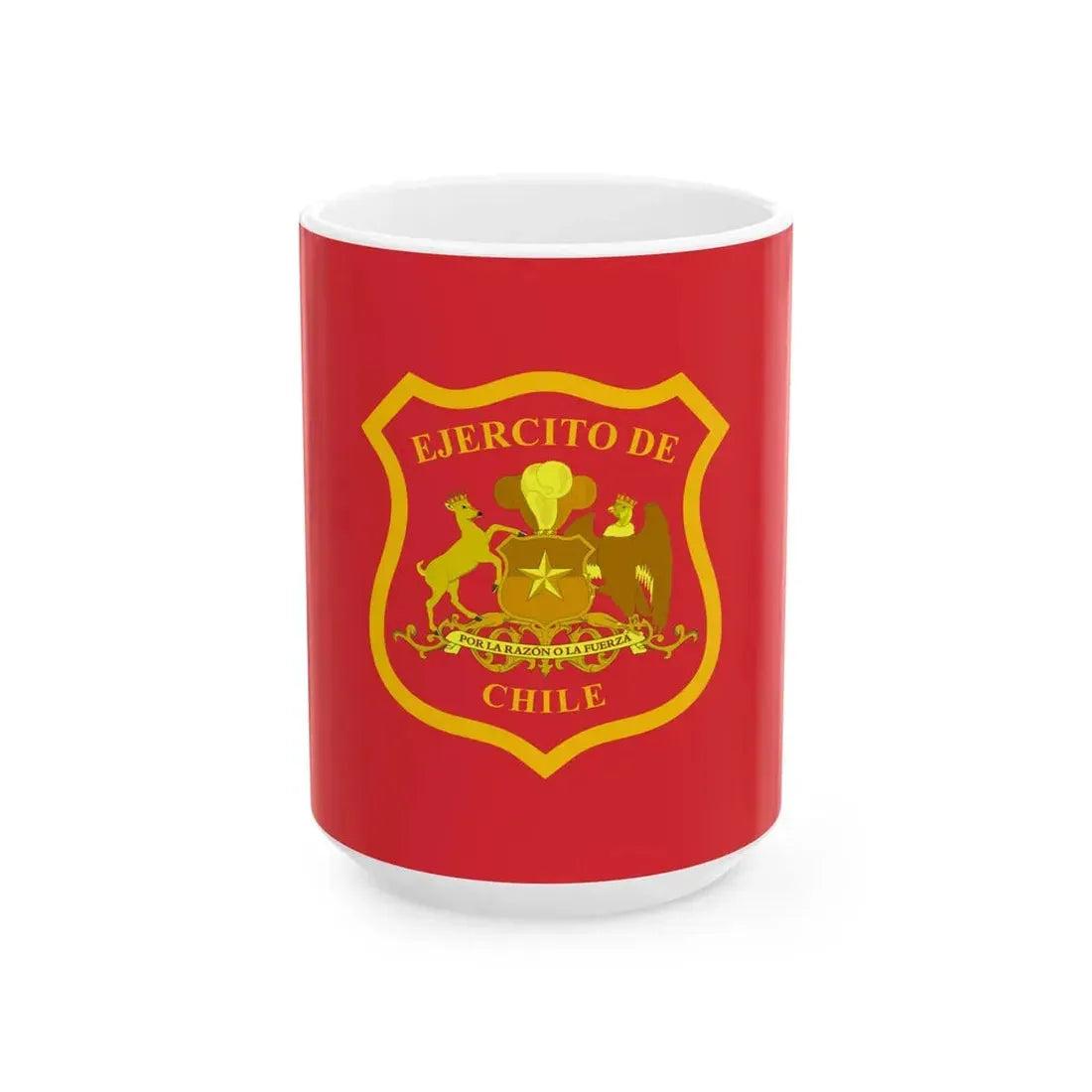 Flag of the Chilean Army (Chile) White Coffee Mug 15oz - Go Mug Yourself
