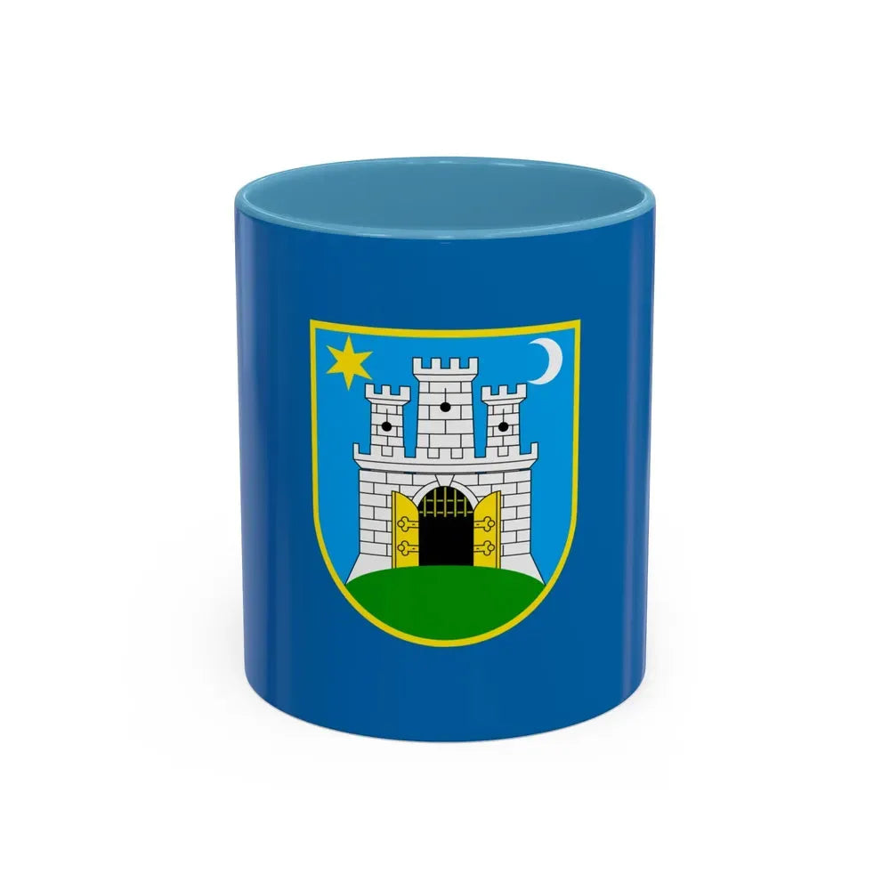 Flag of the City of Zagreb Croatia - Accent Coffee Mug 11oz Light Blue - Go Mug Yourself