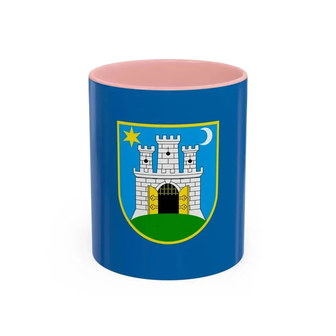 Flag of the City of Zagreb Croatia - Accent Coffee Mug 11oz Pink - Go Mug Yourself