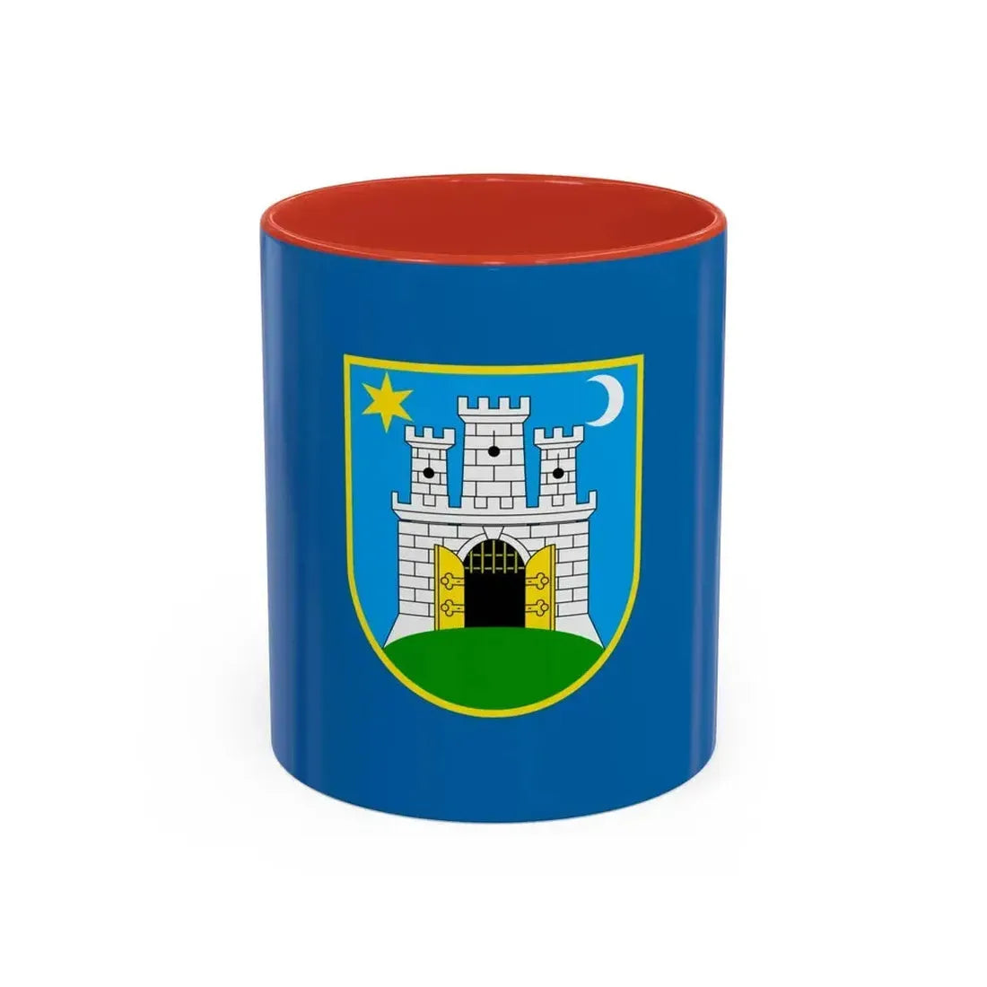 Flag of the City of Zagreb Croatia - Accent Coffee Mug 11oz Red - Go Mug Yourself