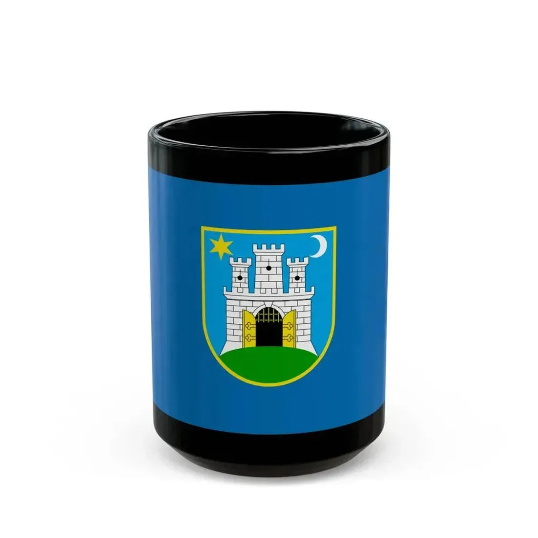 Flag of the City of Zagreb Croatia - Black Coffee Mug 15oz - Go Mug Yourself