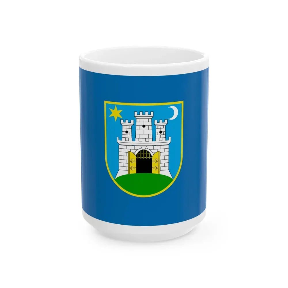 Flag of the City of Zagreb Croatia - White Coffee Mug 15oz - Go Mug Yourself