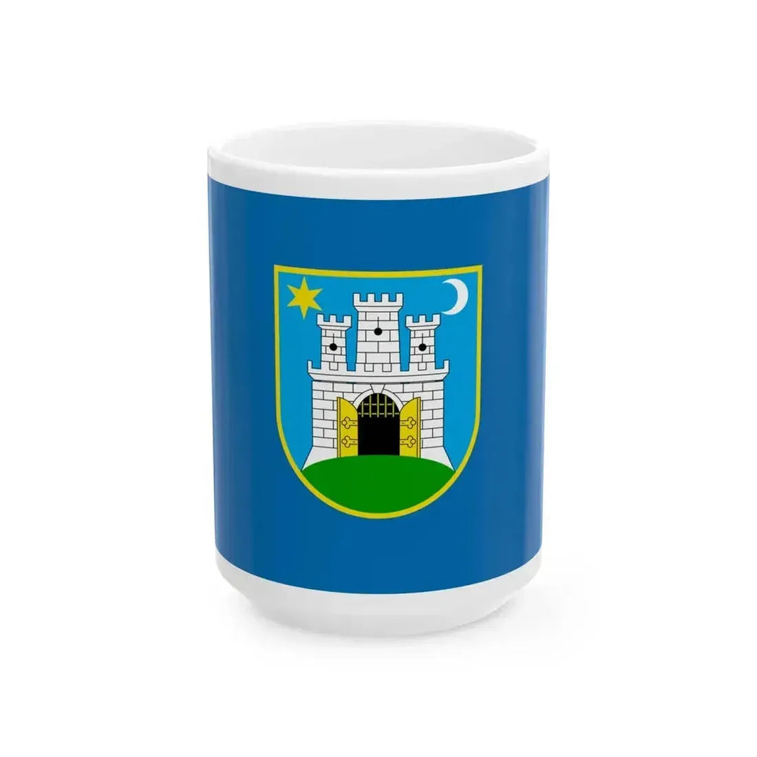 Flag of the City of Zagreb Croatia - White Coffee Mug 15oz - Go Mug Yourself