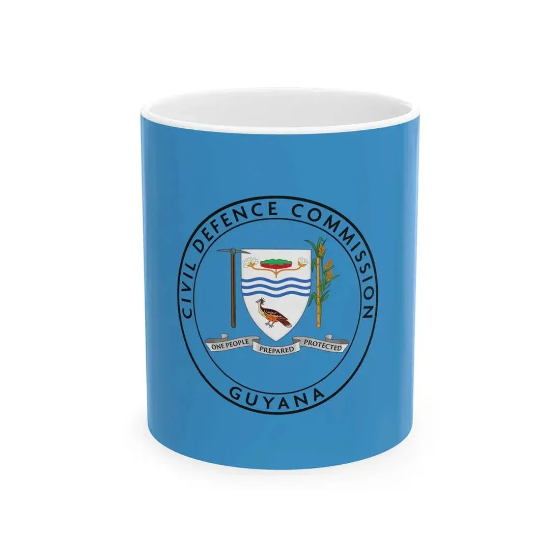 Flag of the Civil Defence Commission Guyana (Guyana) White Coffee Mug 11oz - Go Mug Yourself