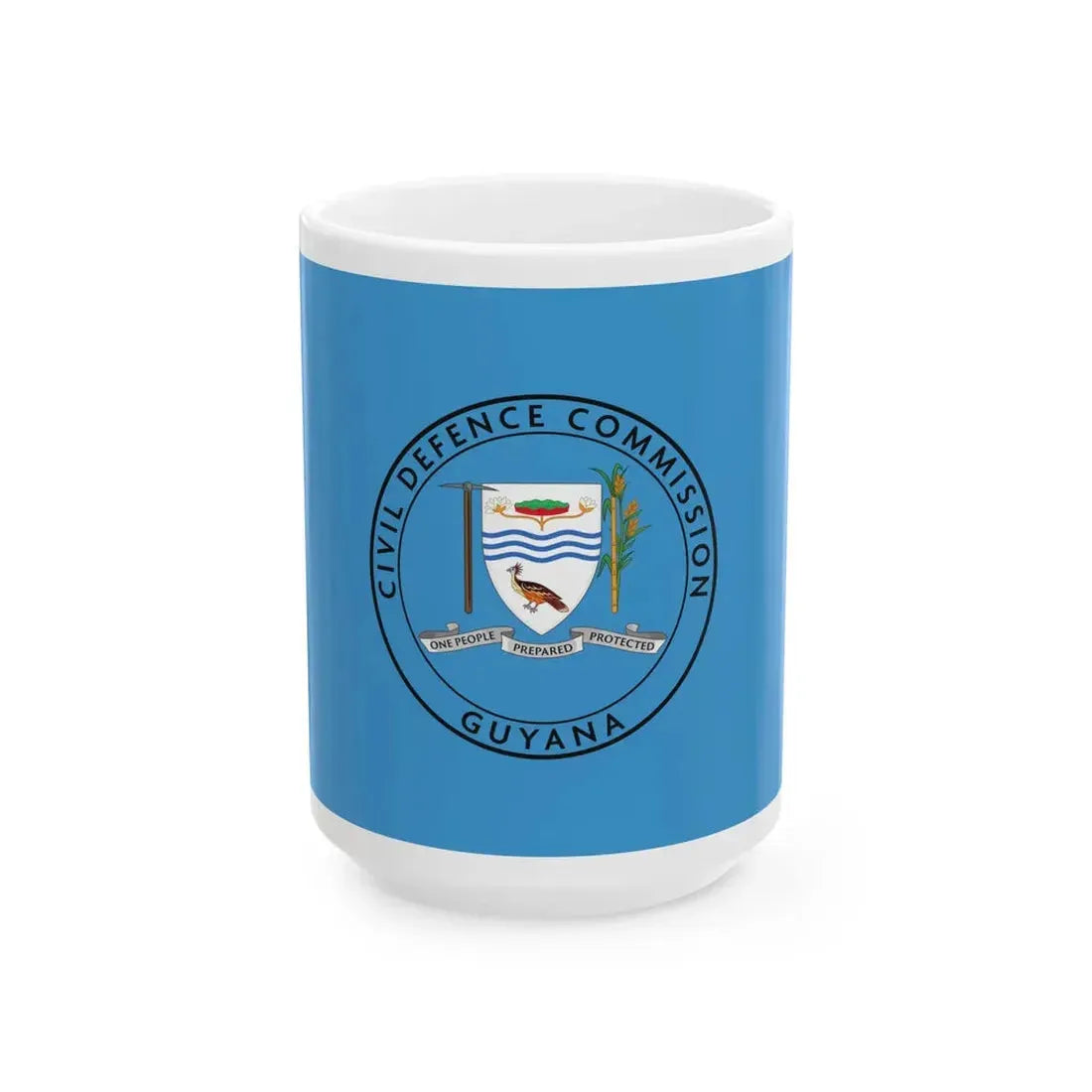 Flag of the Civil Defence Commission Guyana (Guyana) White Coffee Mug 15oz - Go Mug Yourself