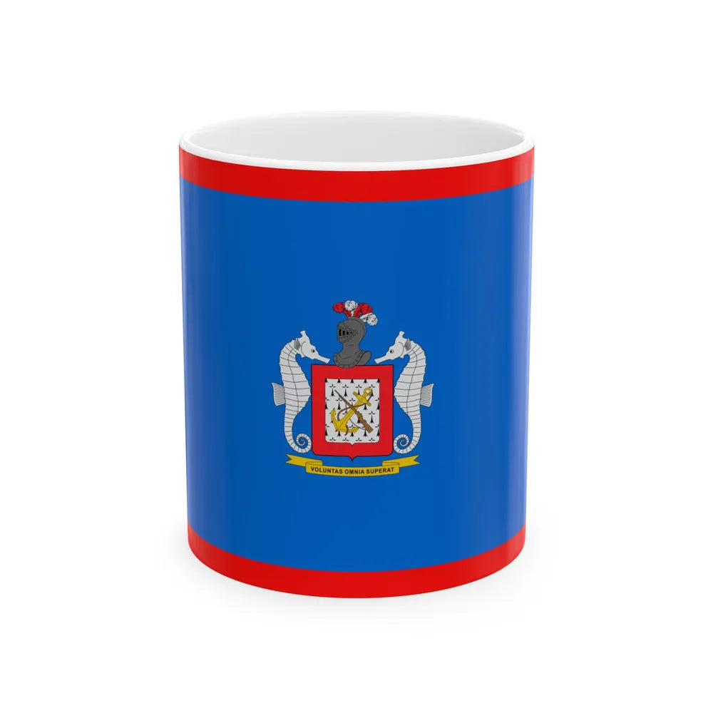 Flag of the Colombian Naval Infantry (Colombia) White Coffee Mug 11oz - Go Mug Yourself