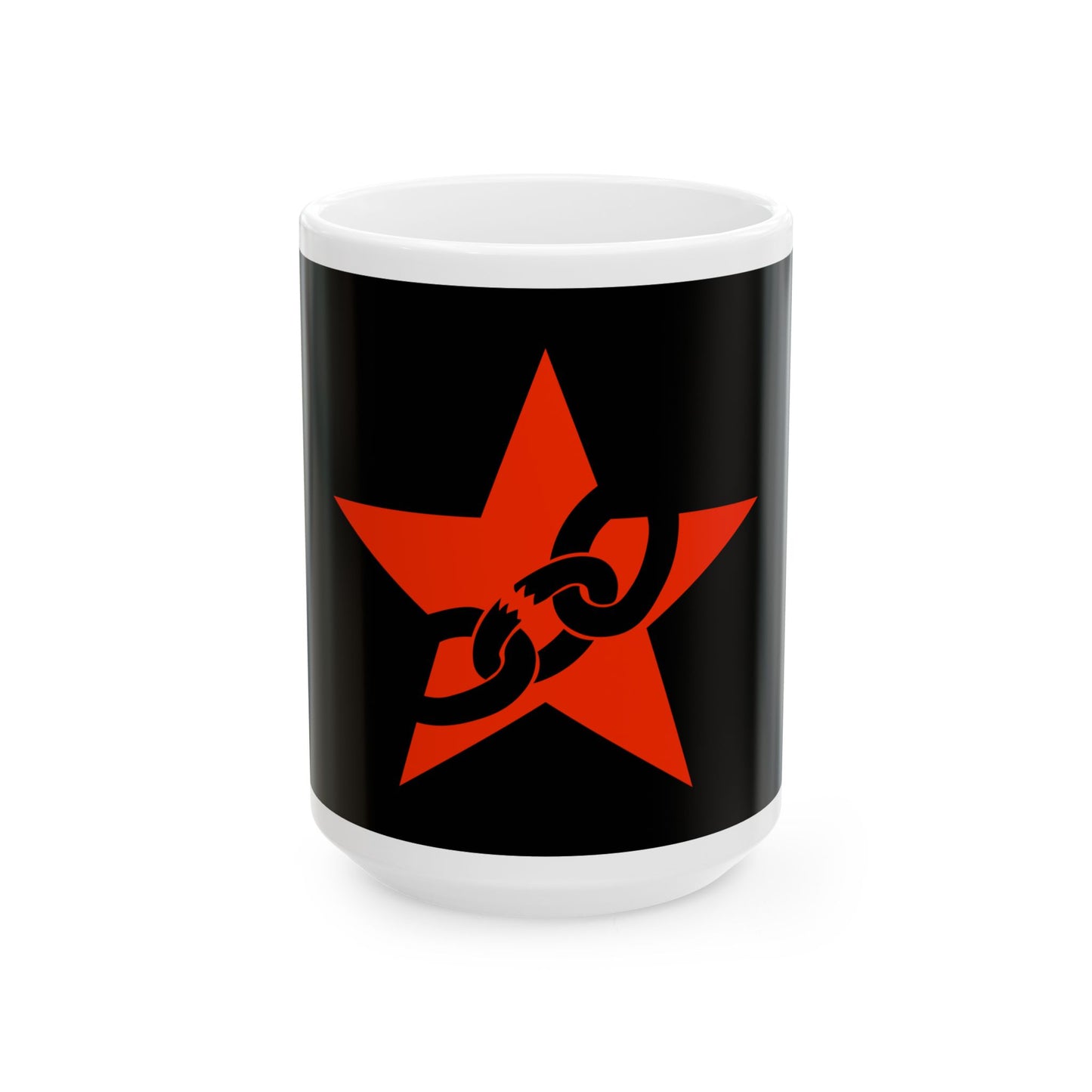 Flag of the Combat Organization of Anarcho-Communists (Belarus) White Coffee Mug-15oz-Go Mug Yourself