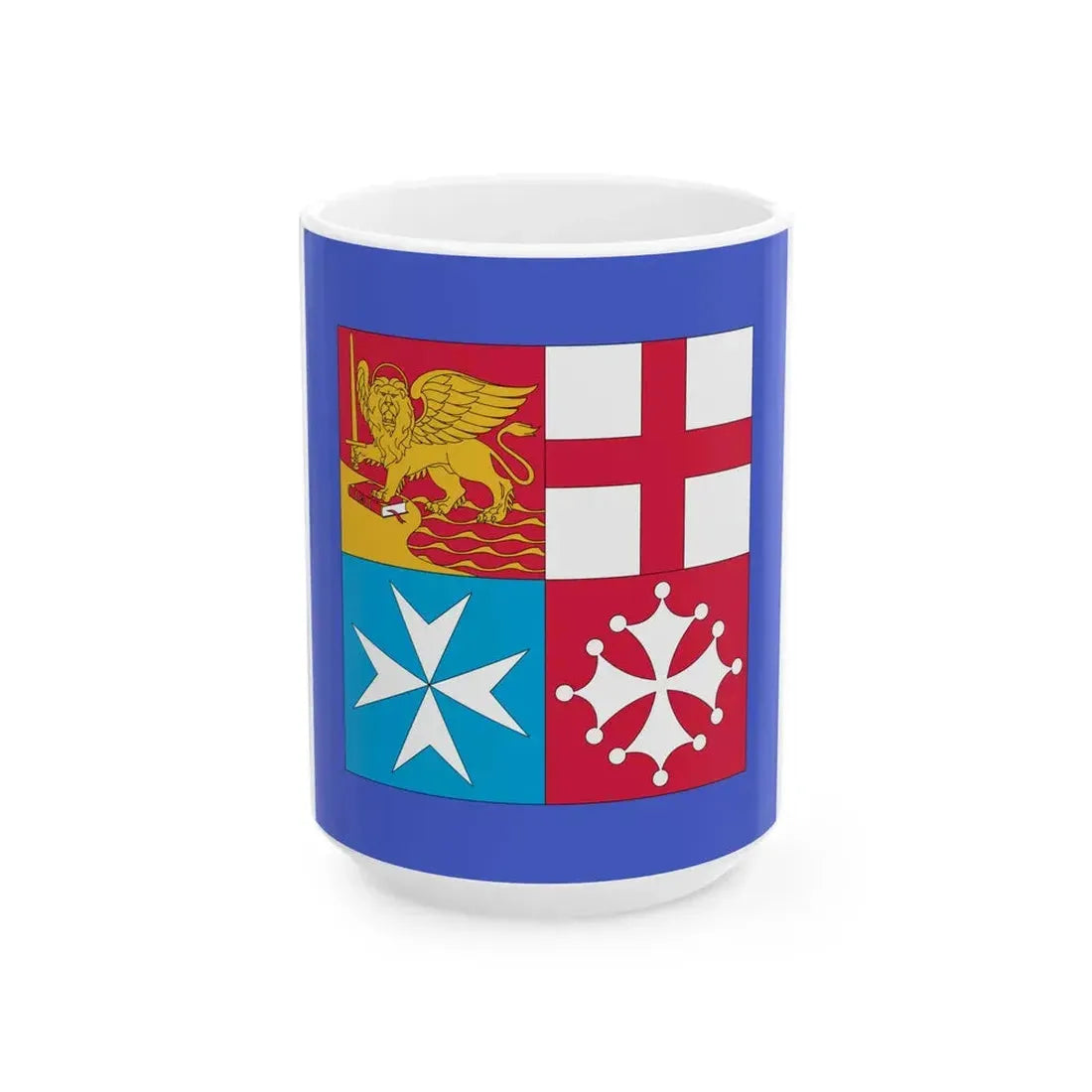 Flag of the commander in chief of the naval forces of Italy (Italy) White Coffee Mug 15oz - Go Mug Yourself