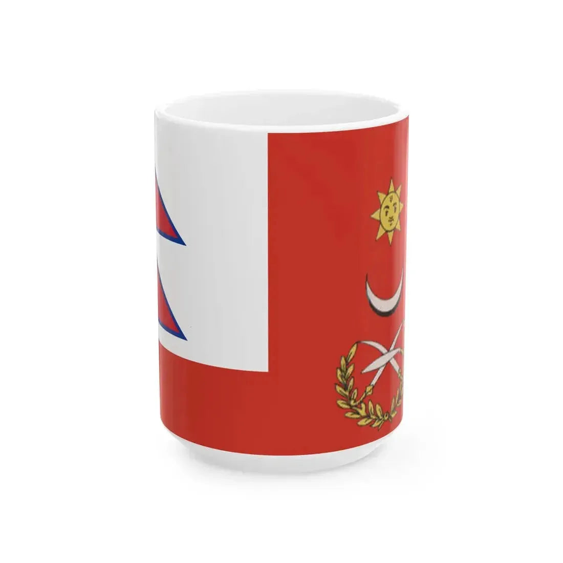 Flag of the Commander-in-Chief of the Nepal Army circa 1969 (Nepal) White Coffee Mug 15oz - Go Mug Yourself